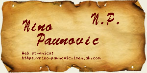 Nino Paunović vizit kartica